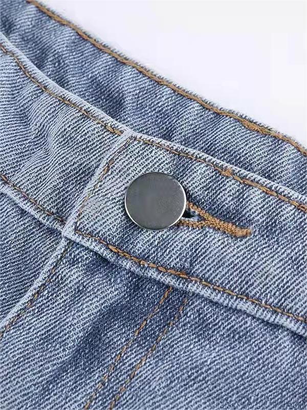 Anastasia | Women's Star Patch High Rise Blue Jeans