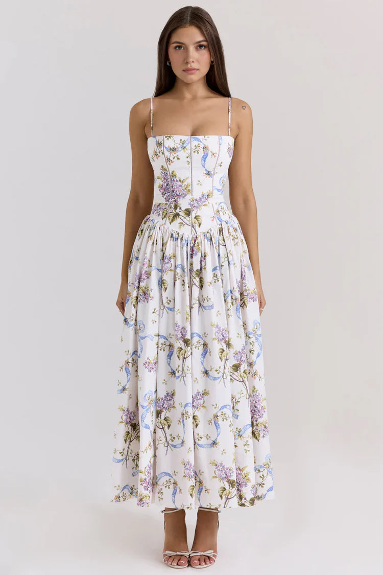 Anastasia | Women’s Tapered Waist Floral Summer Maxi Dress