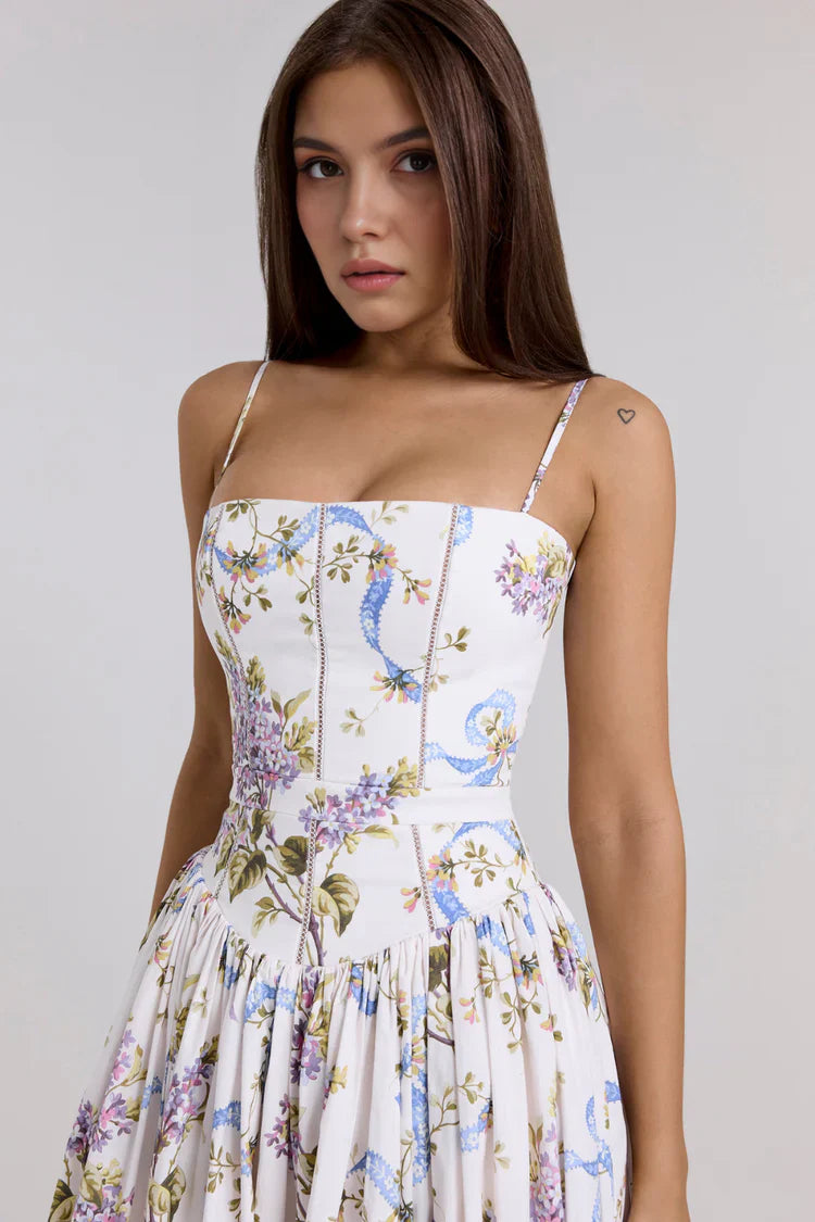 Anastasia | Women’s Tapered Waist Floral Summer Maxi Dress