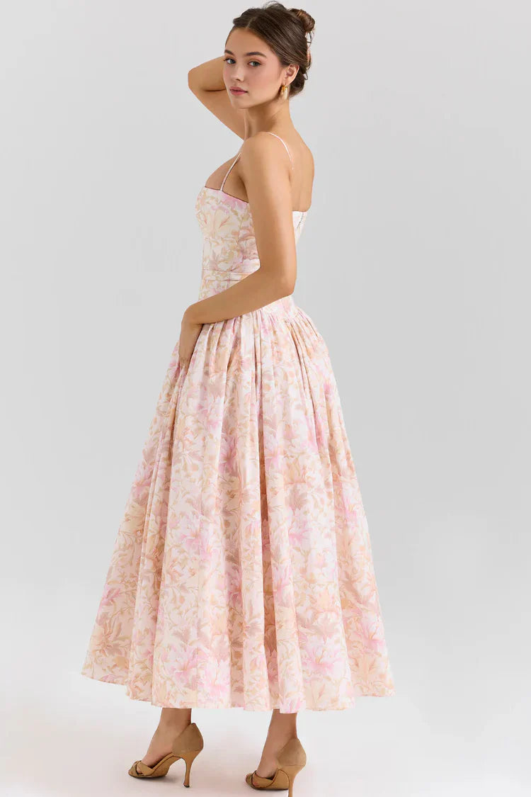 Anastasia | Women’s Tapered Waist Floral Summer Maxi Dress