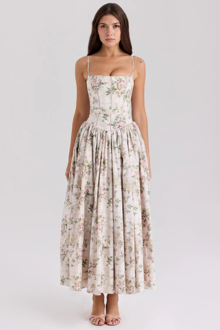 Anastasia | Women’s Tapered Waist Floral Summer Maxi Dress
