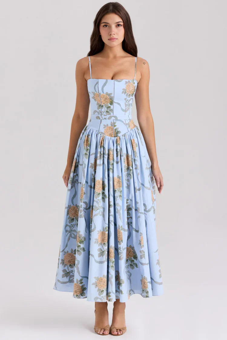 Anastasia | Women’s Tapered Waist Floral Summer Maxi Dress
