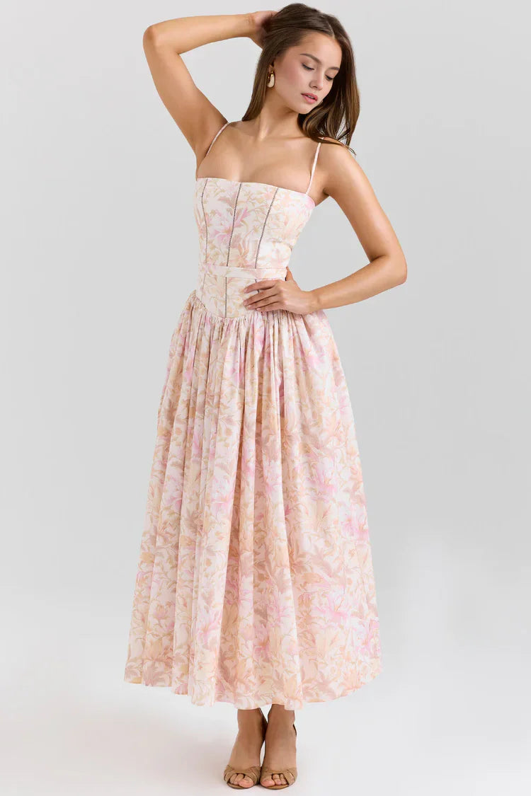 Anastasia | Women’s Tapered Waist Floral Summer Maxi Dress