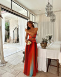 Andra | Women’s Strapless Cut Out Flowy Maxi Dress