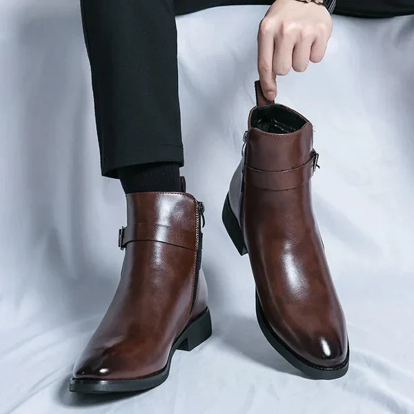 Arthur | Men’s Pointed Toe Side Zip Dress Boots