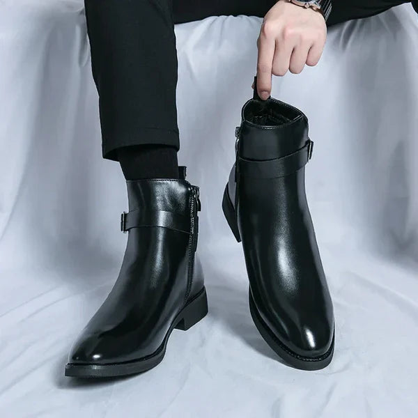 Arthur | Men’s Pointed Toe Side Zip Dress Boots