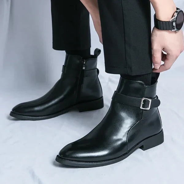 Arthur | Men’s Pointed Toe Side Zip Dress Boots