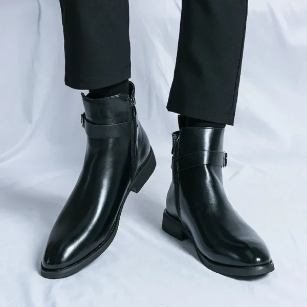 Arthur | Men’s Pointed Toe Side Zip Dress Boots