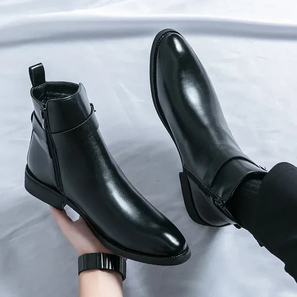 Arthur | Men’s Pointed Toe Side Zip Dress Boots
