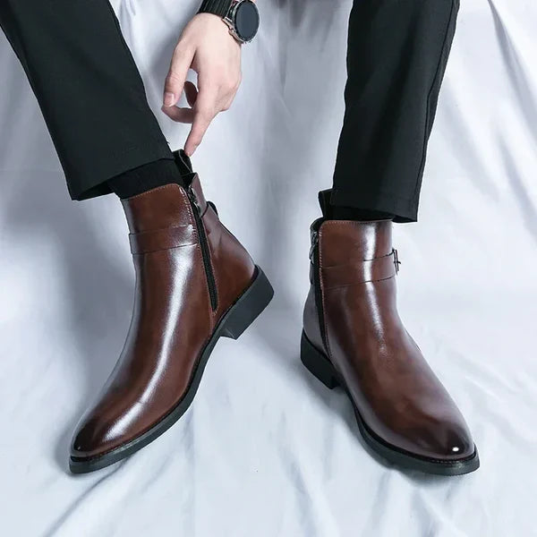 Arthur | Men’s Pointed Toe Side Zip Dress Boots