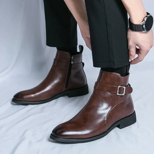 Arthur | Men’s Pointed Toe Side Zip Dress Boots