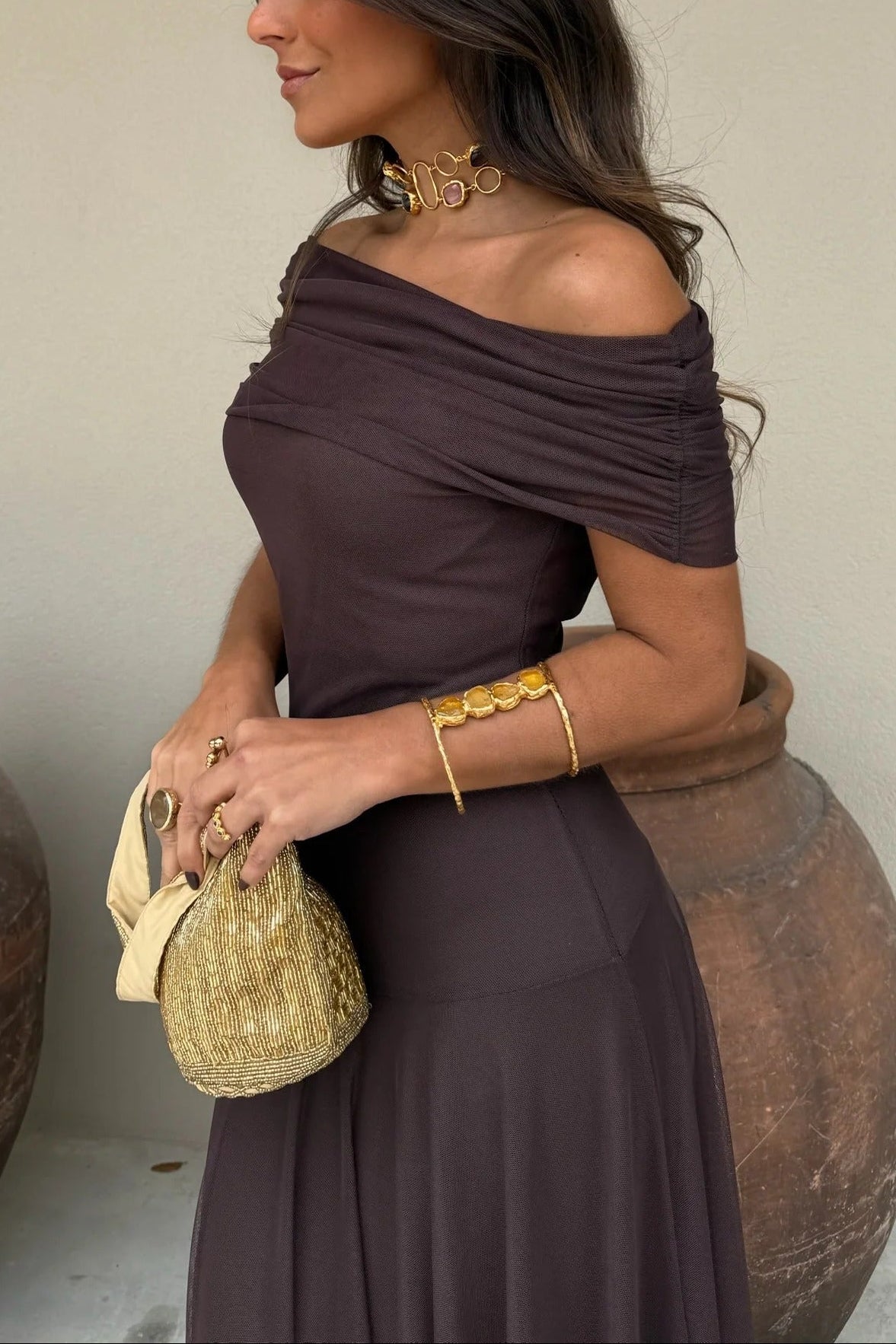Andria | Women’s One Shoulder Draped Wedding Guest Dress