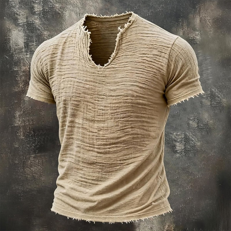 Anfernee | Men's Textured Distressed Short Sleeve T Shirt