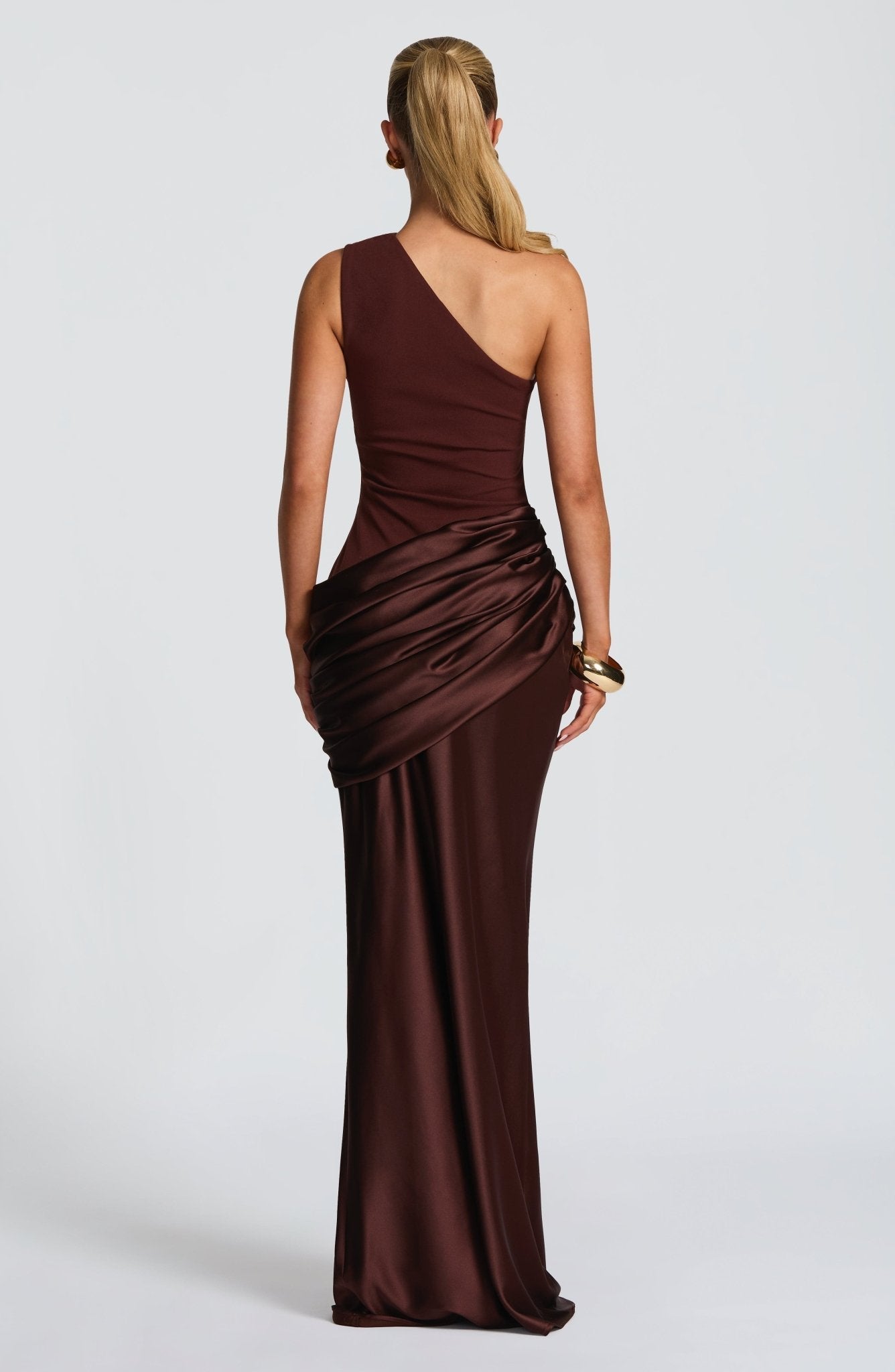 Angelia | Women’s One Shoulder Draped Grad Party Dress