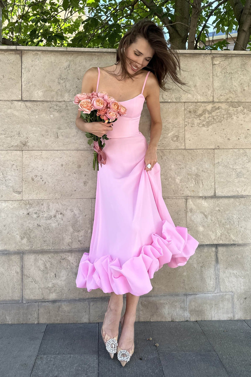 Angelina | Women’s Scoop Neck Flowy Graduation Party Dress