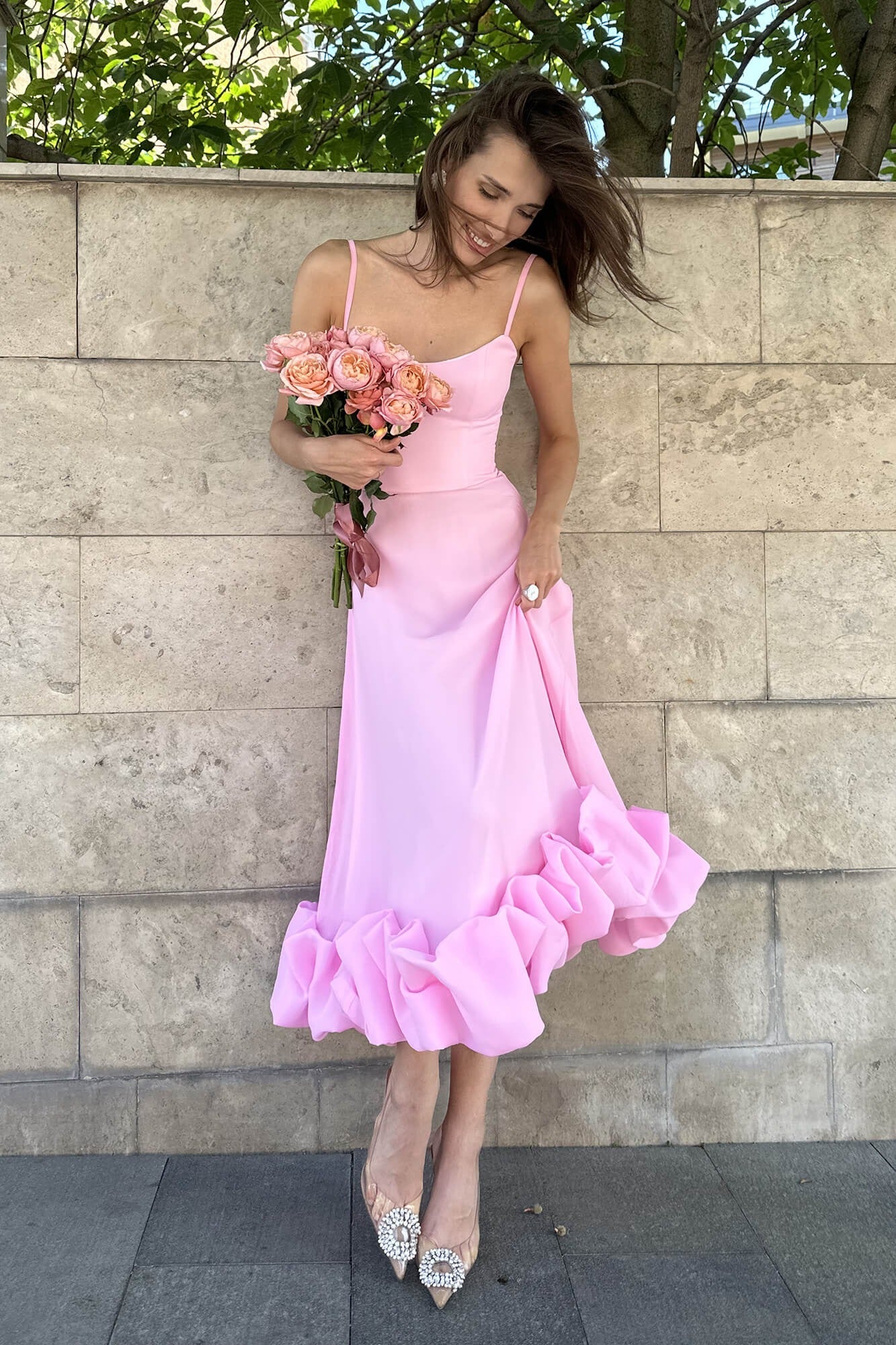 Angelina | Women’s Scoop Neck Flowy Graduation Party Dress