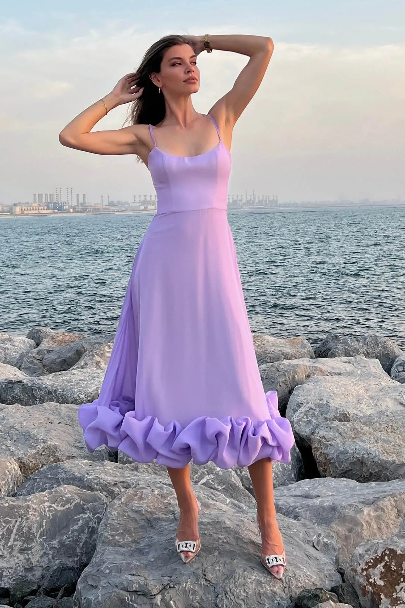 Angelina | Women’s Scoop Neck Flowy Graduation Party Dress