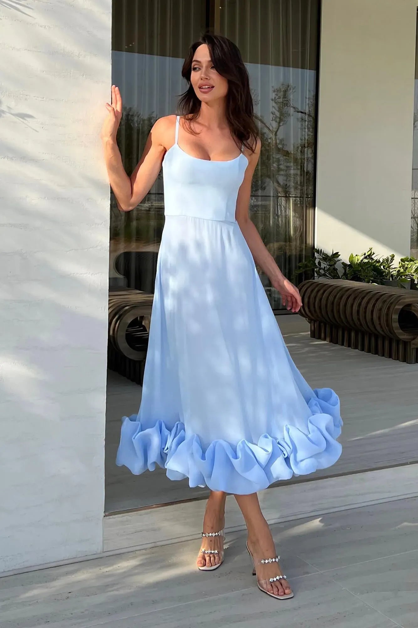 Angelina | Women’s Scoop Neck Flowy Graduation Party Dress