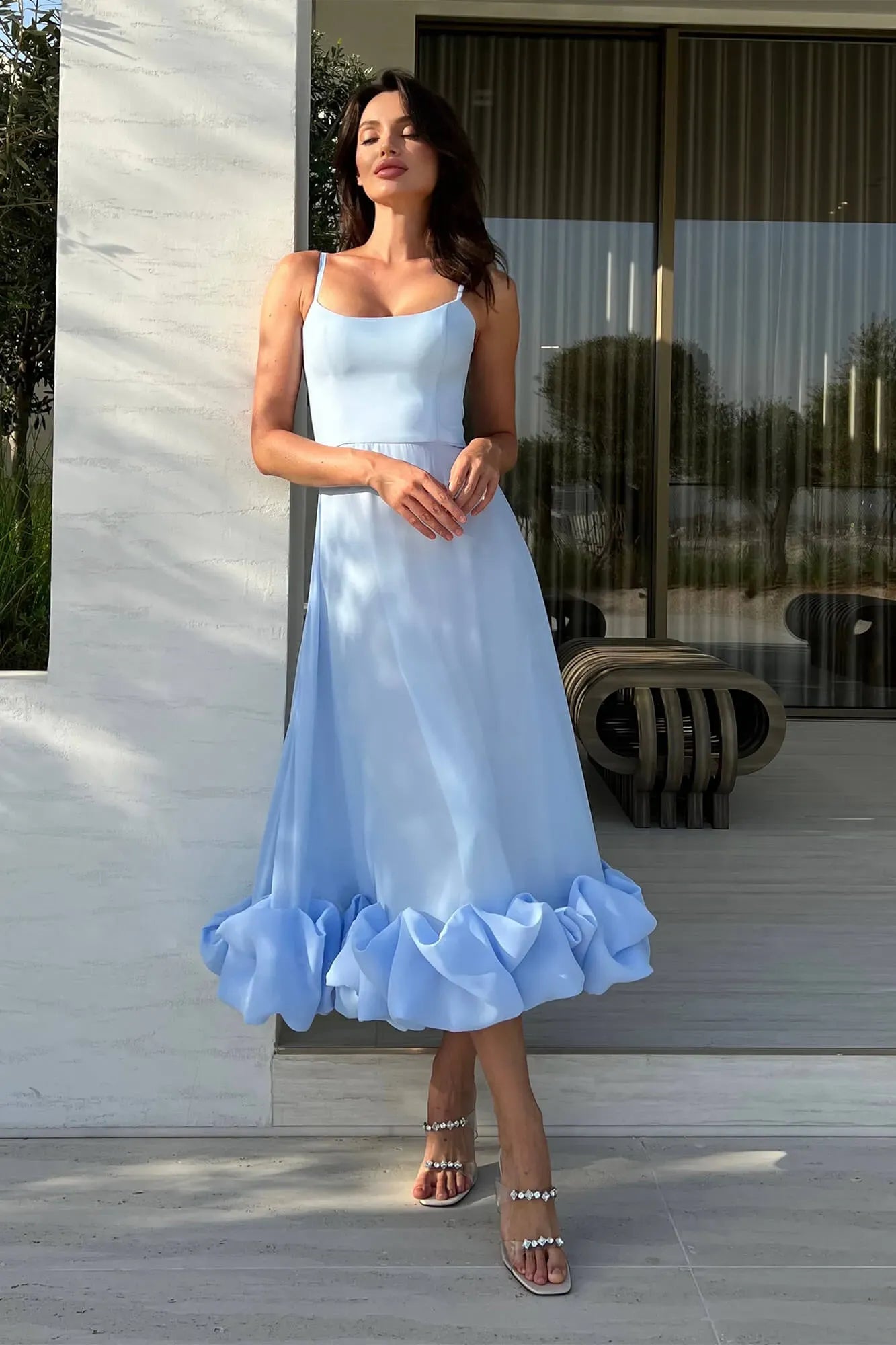 Angelina | Women’s Scoop Neck Flowy Graduation Party Dress