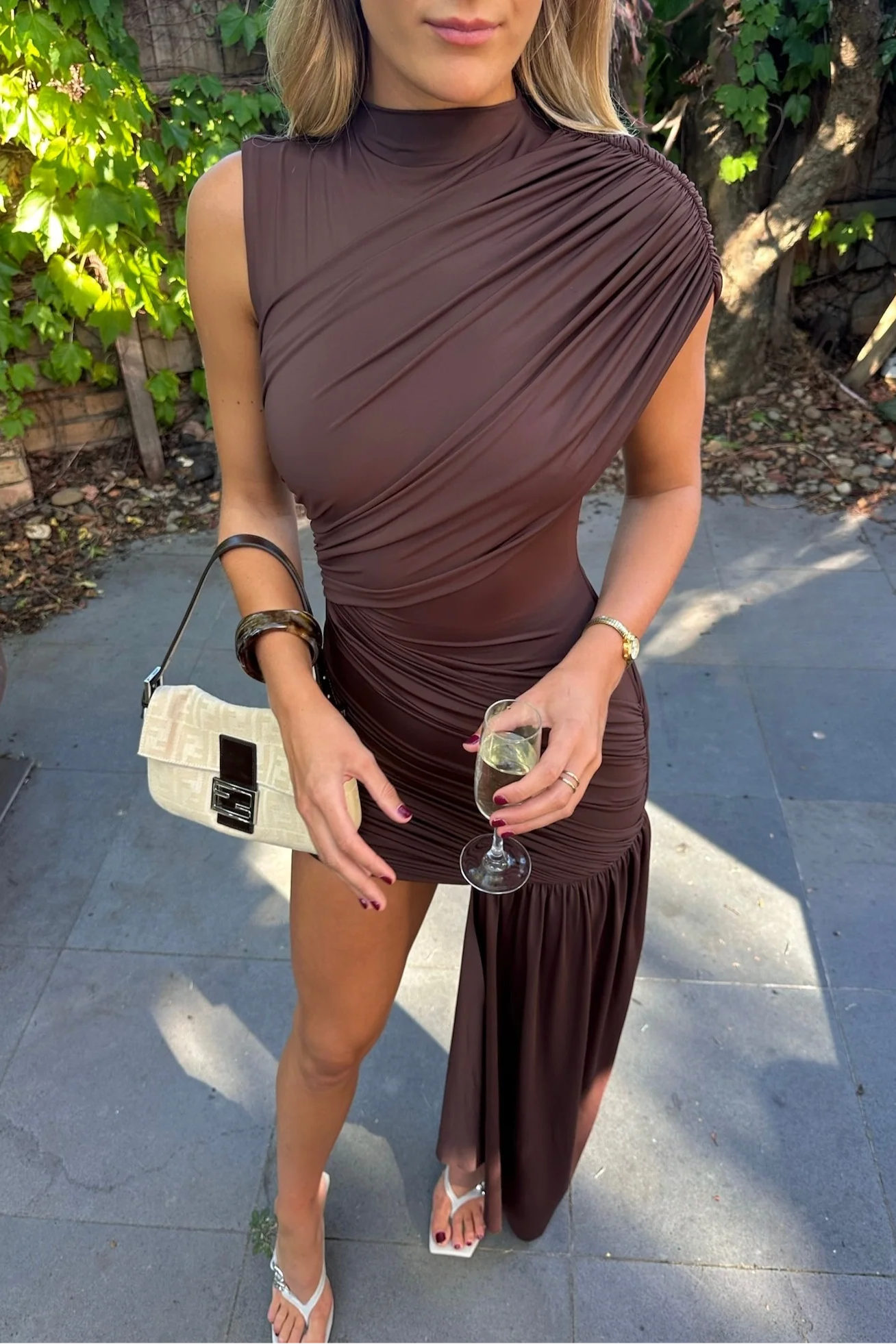 Anika | Women’s Draped High Neck Asymmetrical Prom Dress