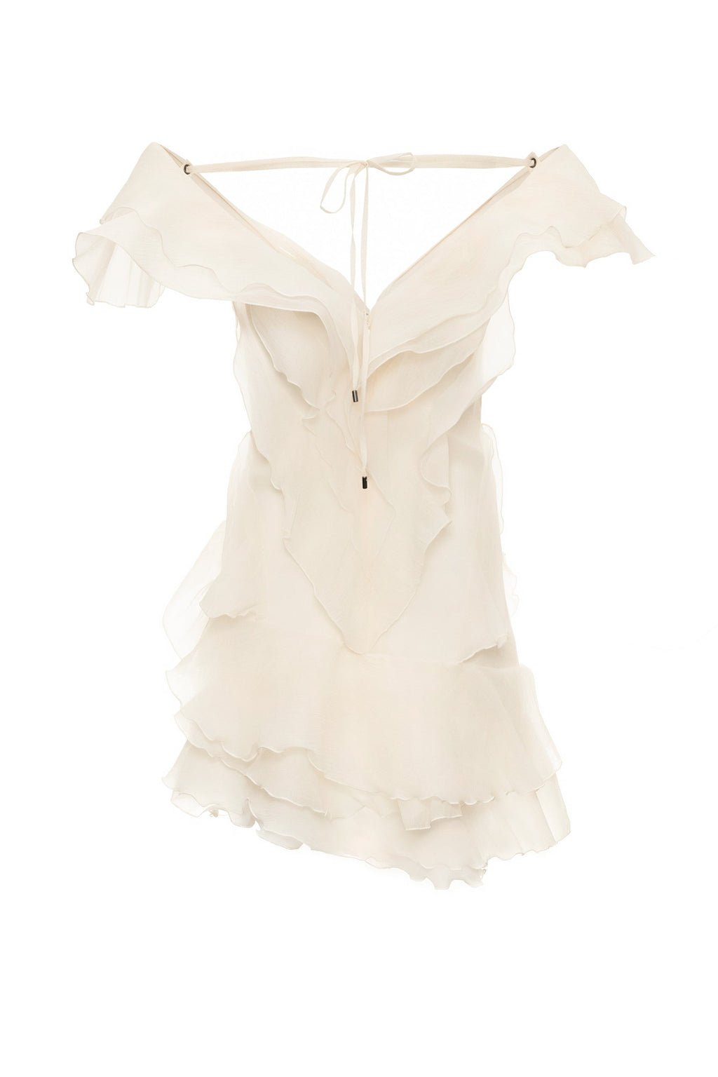 Anita | Women’s Ruffled V Neck Sleeveless Party Dress
