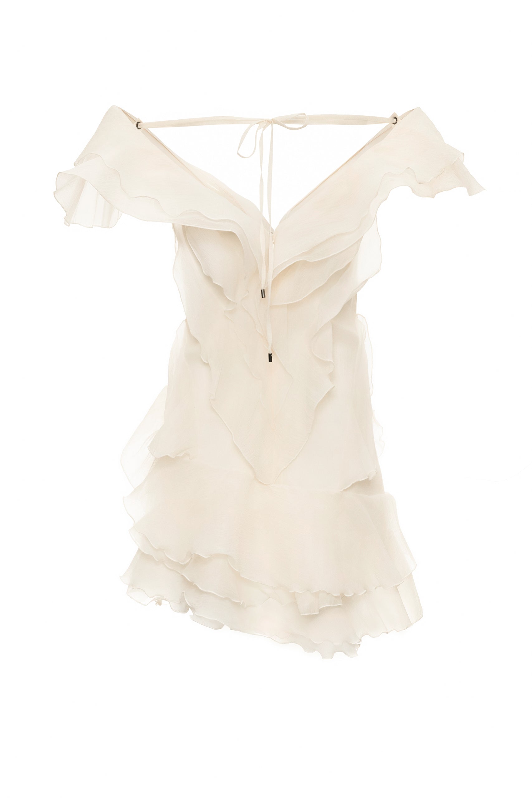 Anita | Women’s Ruffled V Neck Sleeveless Party Dress