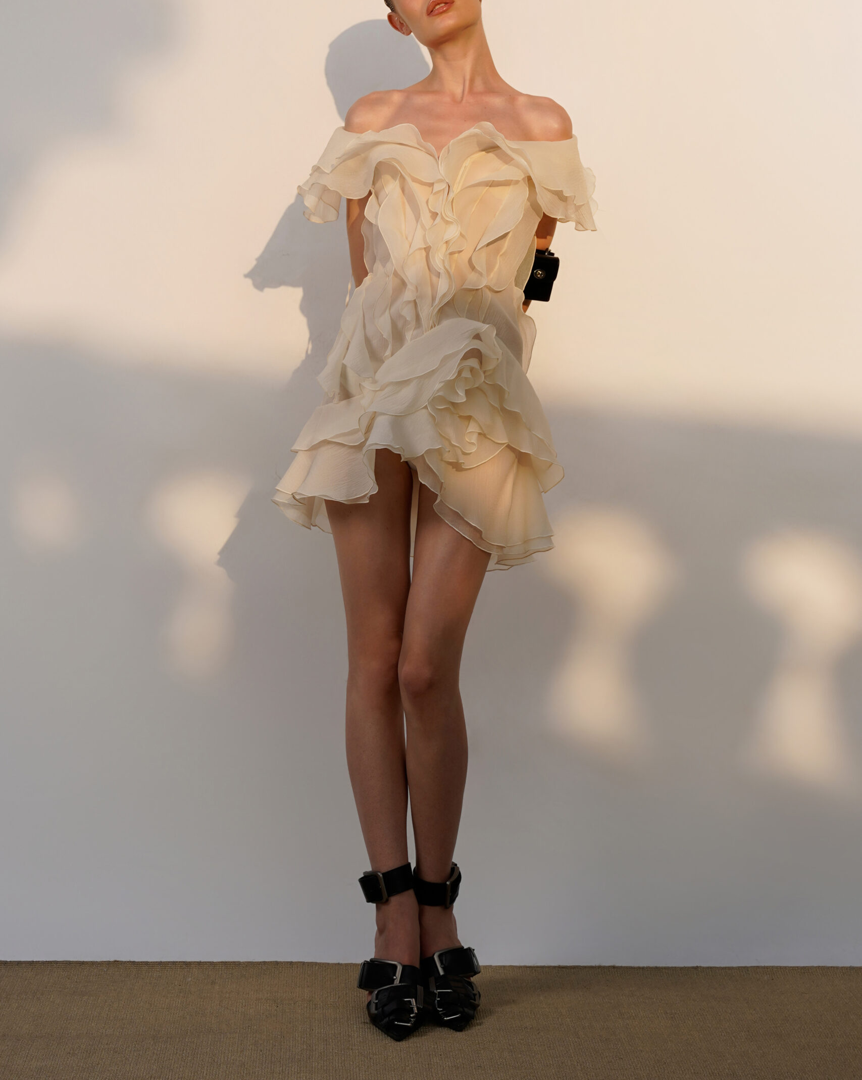 Anita | Women’s Ruffled V Neck Sleeveless Party Dress