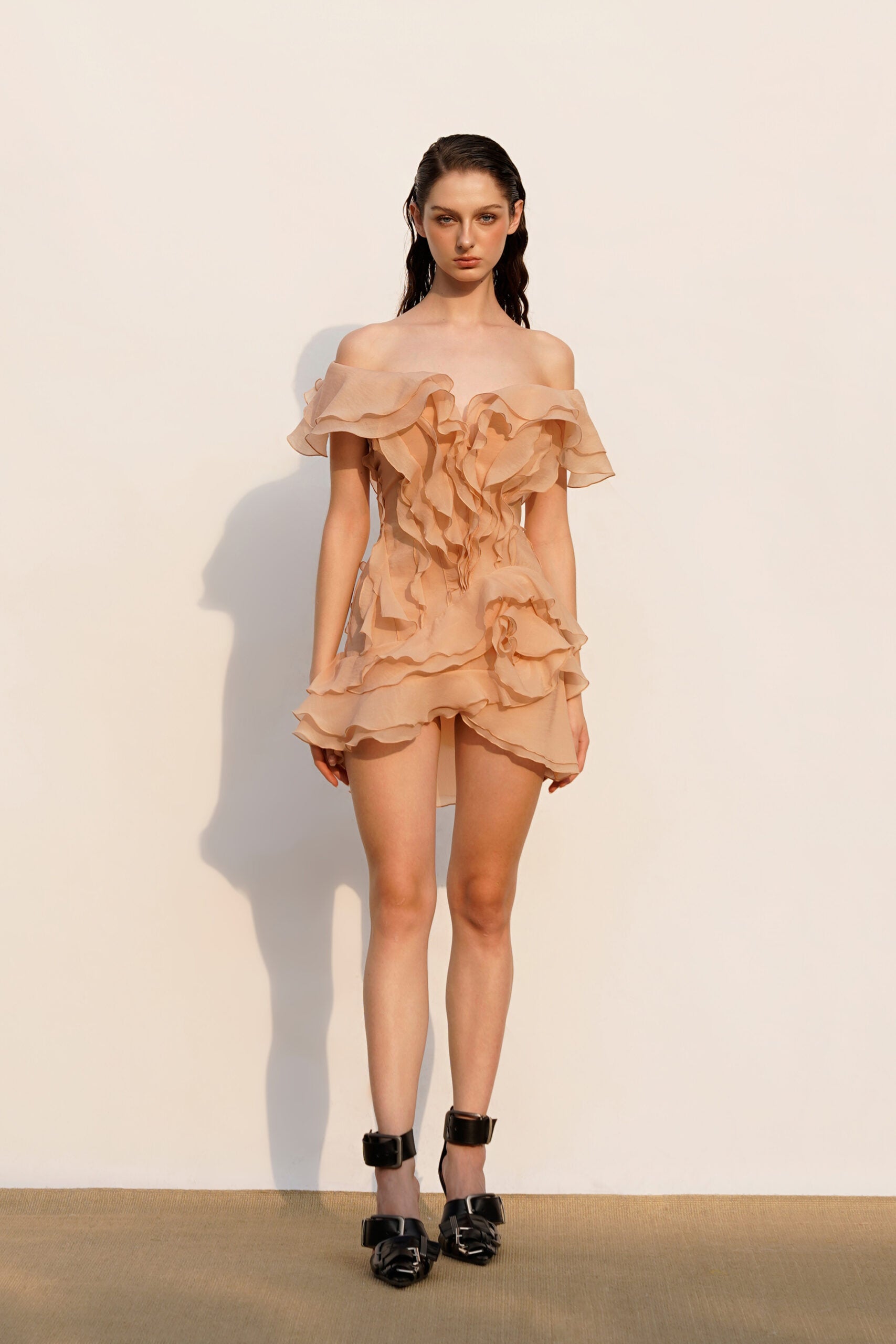 Anita | Women’s Ruffled V Neck Sleeveless Party Dress
