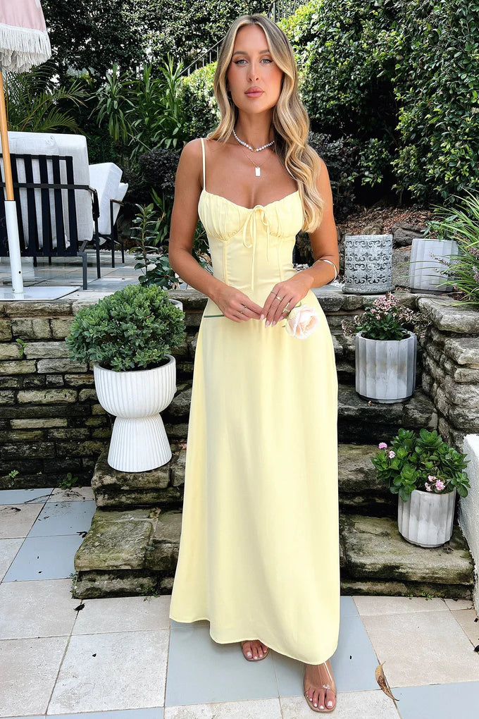 Ann | Women's Tie Front Sweetheart Neck Ruched Wedding Guest Dress