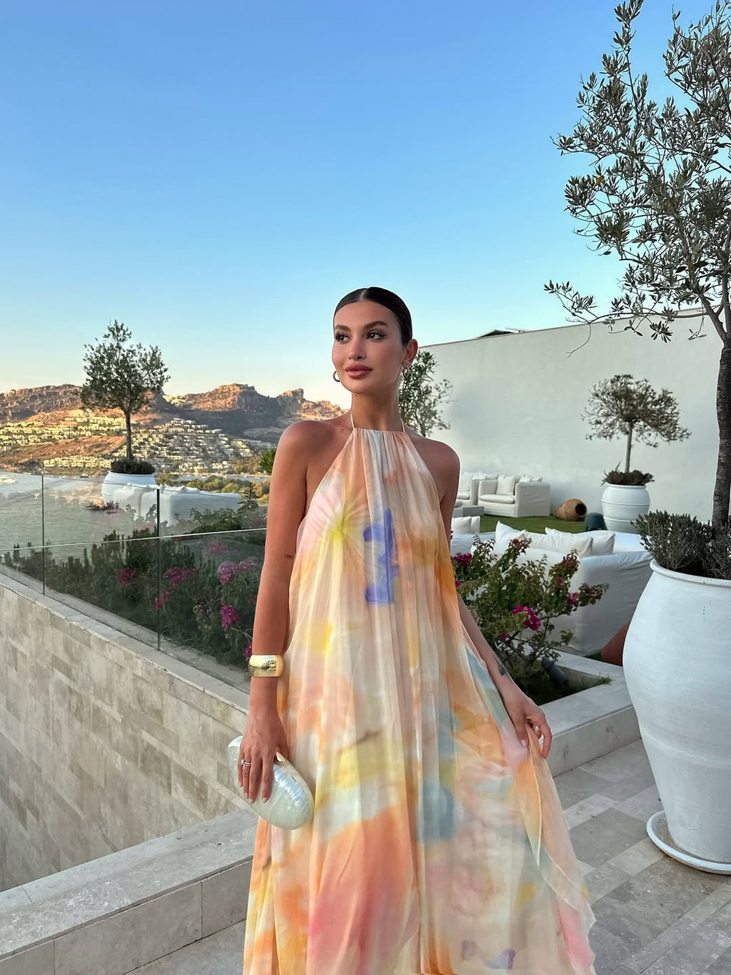 Annalise | Women’s Halter Neck Backless Summer Maxi Dress
