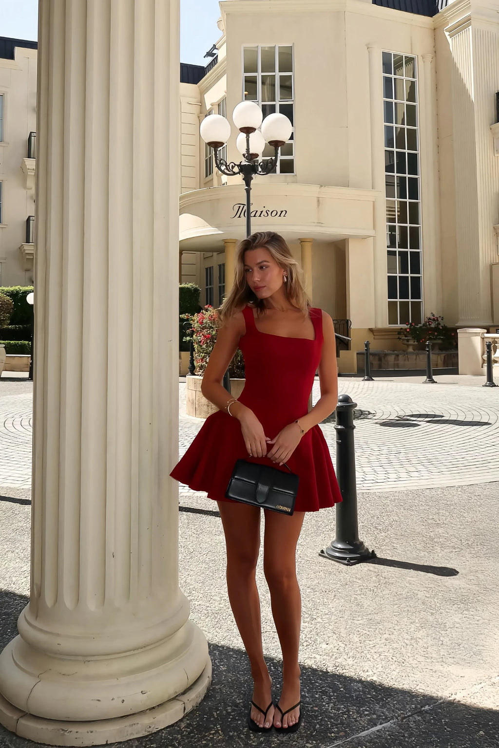 Annika | Women’s Sleeveless Square Neck Party Dress