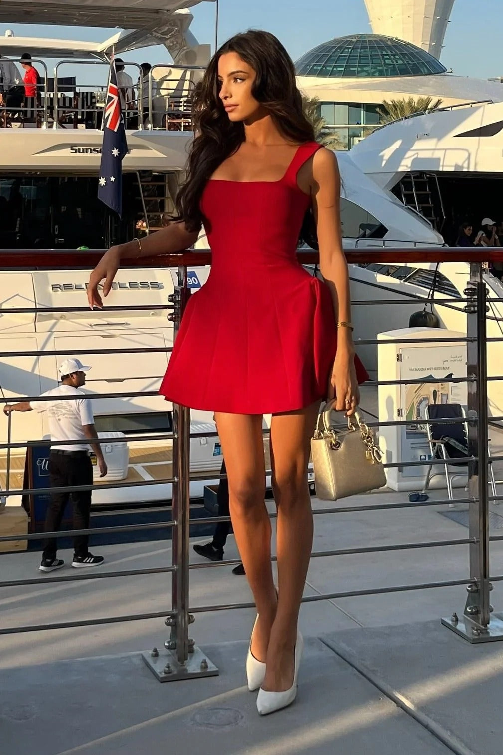 Annika | Women’s Sleeveless Square Neck Party Dress