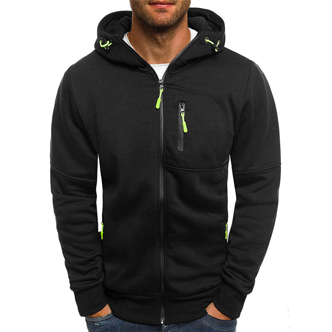 Anselmo | Men's Zip-Up Long Sleeve Drawstring Hoodie