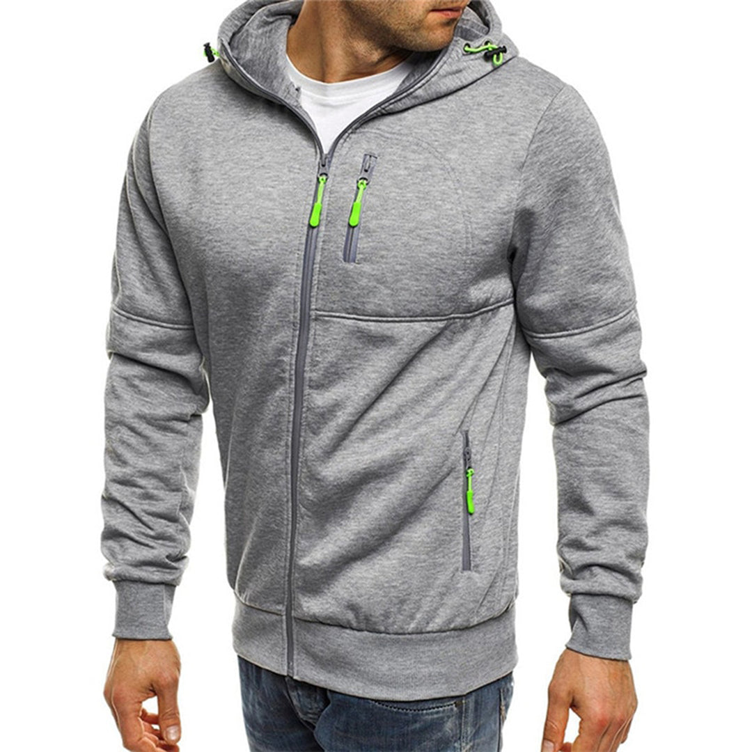 Anselmo | Men's Zip-Up Long Sleeve Drawstring Hoodie