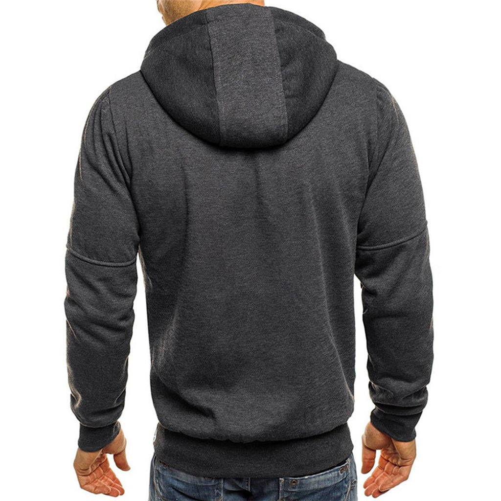 Anselmo | Men's Zip-Up Long Sleeve Drawstring Hoodie