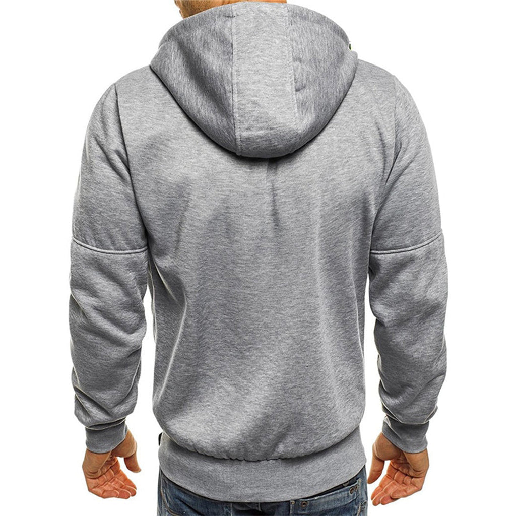 Anselmo | Men's Zip-Up Long Sleeve Drawstring Hoodie