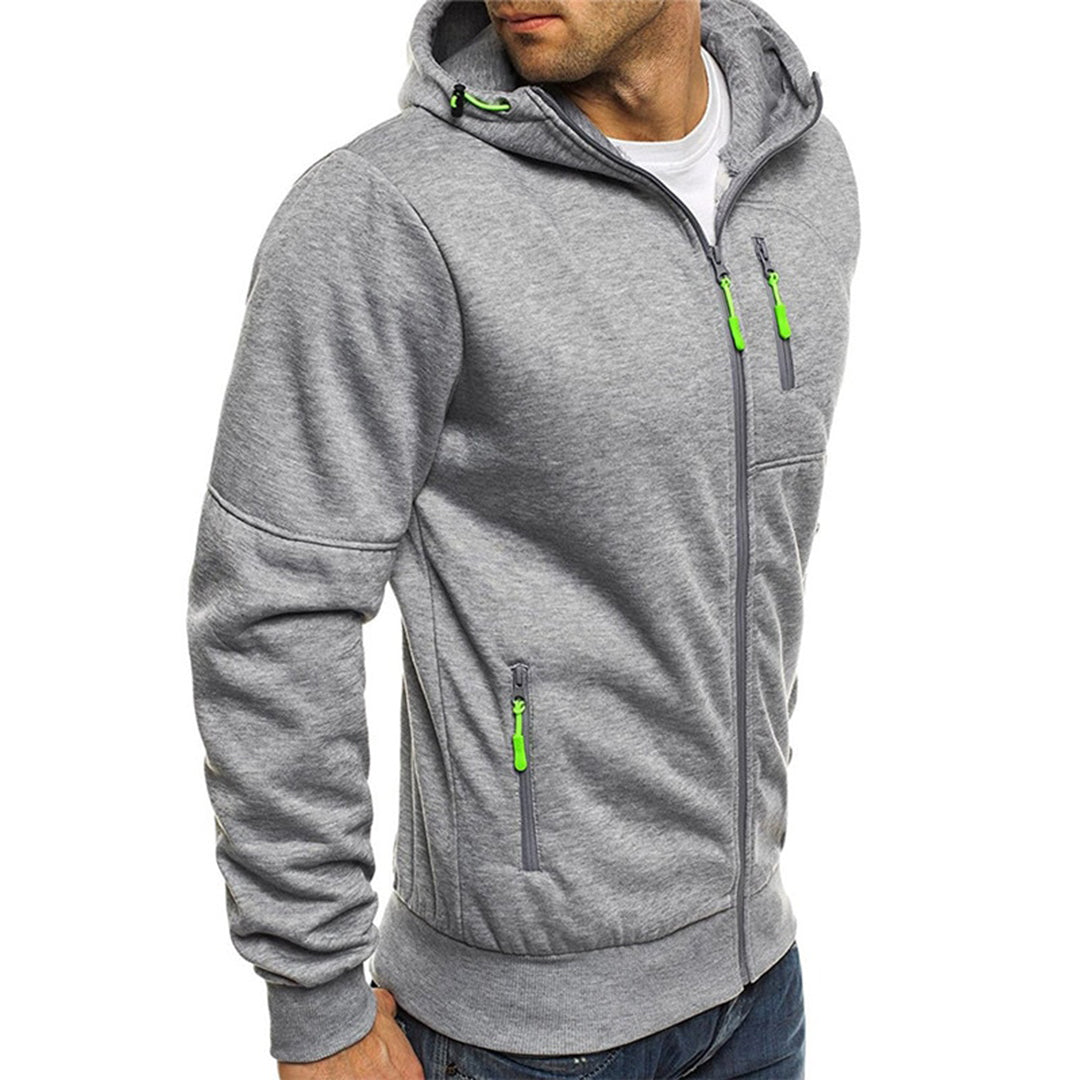 Anselmo | Men's Zip-Up Long Sleeve Drawstring Hoodie