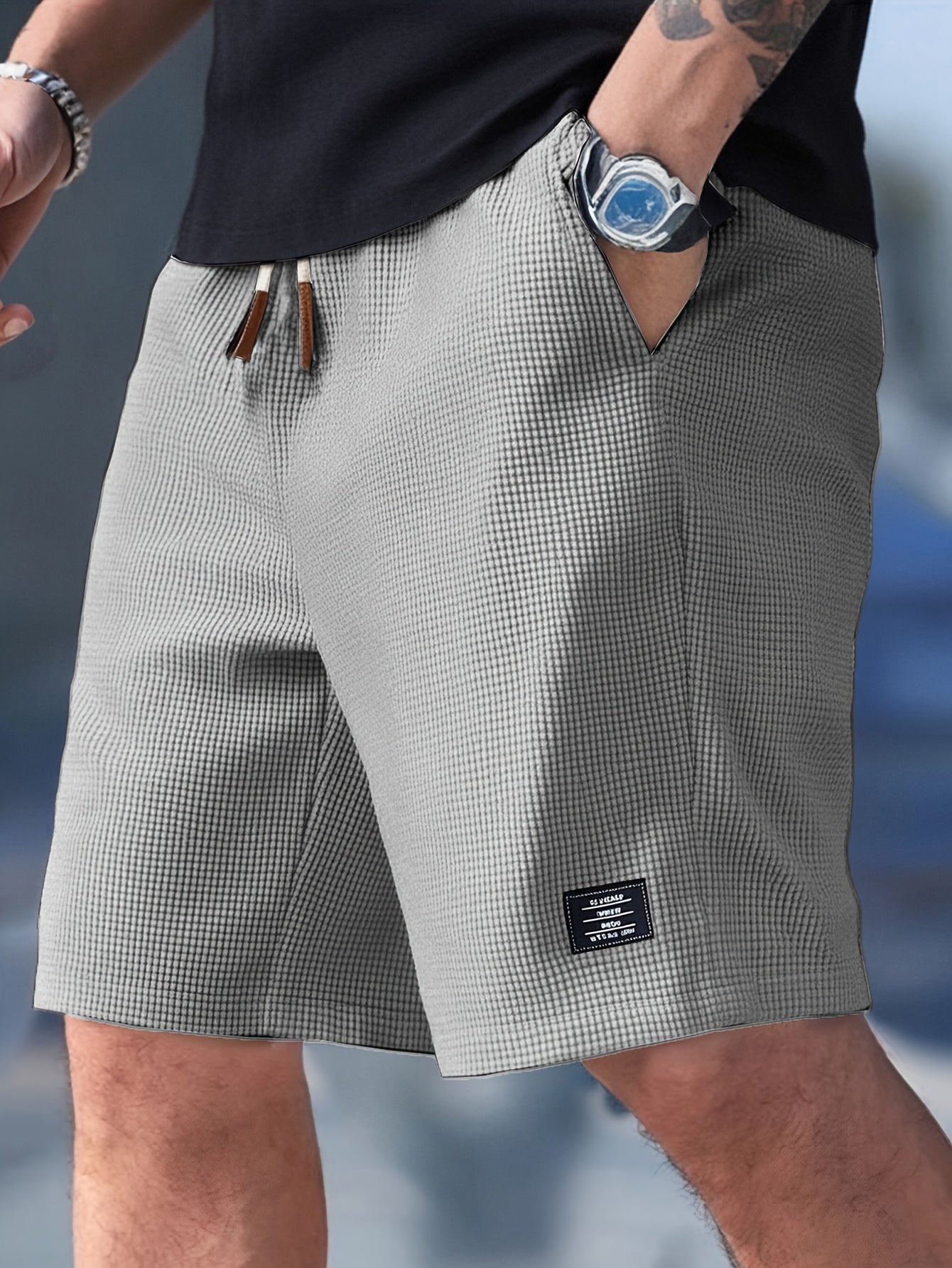 Anthony | Men’s Waffle Textured Drawstring Shorts