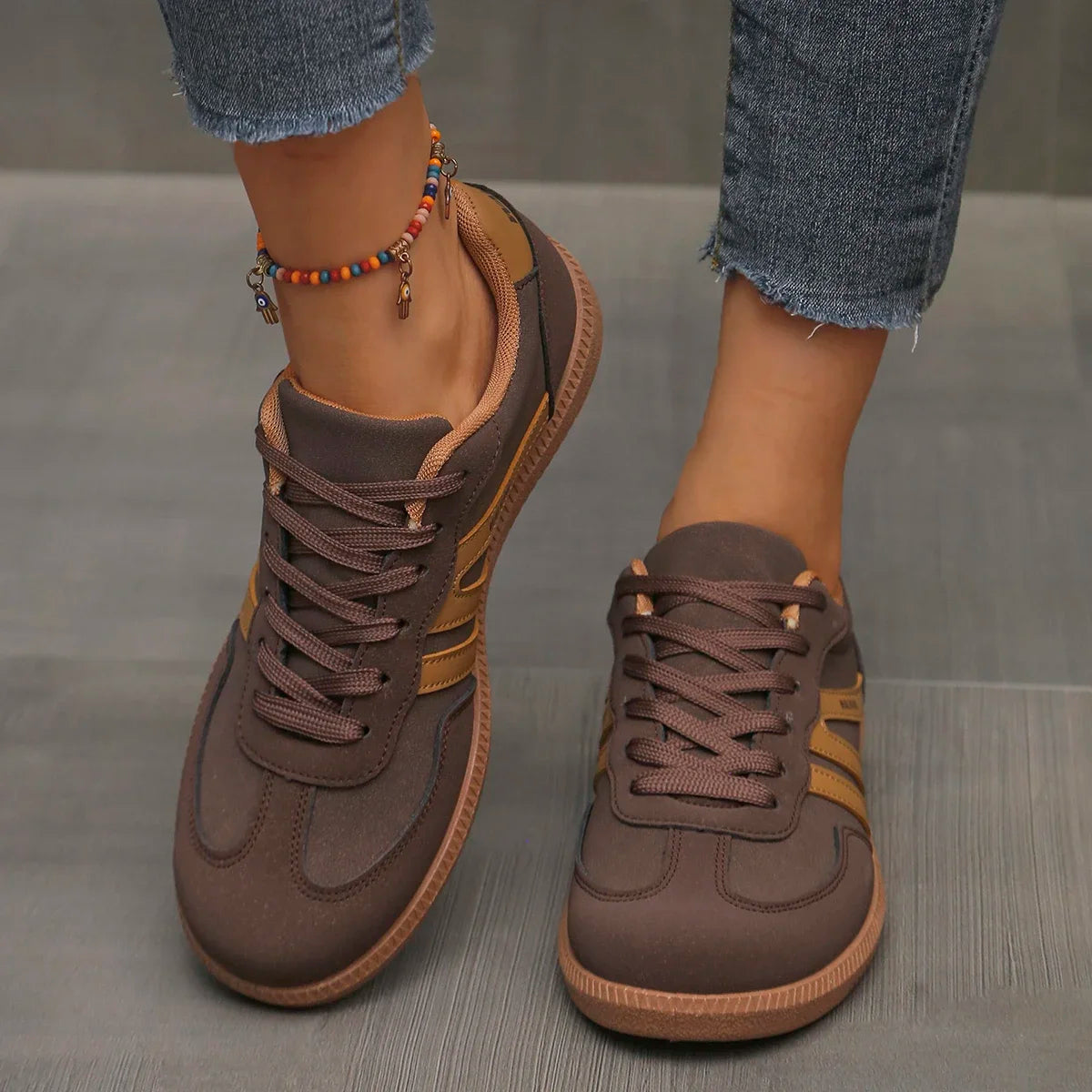 Arabella | Women’s Lace Up Round Toe Sneakers