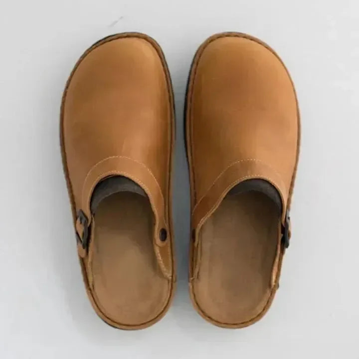 Archibald | Men’s Slip On Round Toe Buckle Strap Clogs