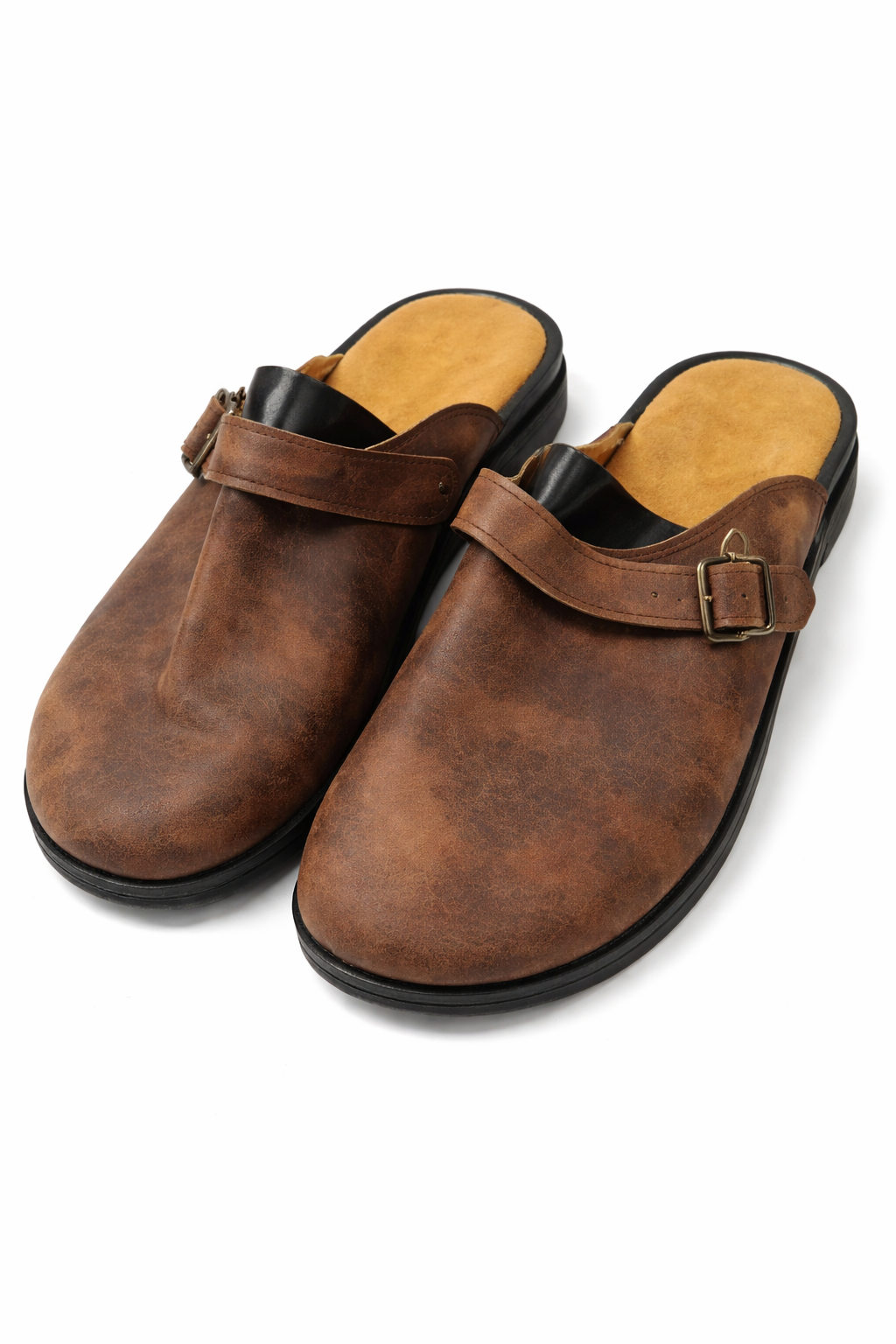 Archibald | Men’s Slip On Round Toe Buckle Strap Clogs