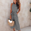 Arianna | Women’s Striped Wide Leg Sleeveless Jumpsuit