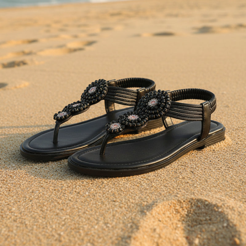 Ariel | Women’s Round Toe Beaded Summer Sandals