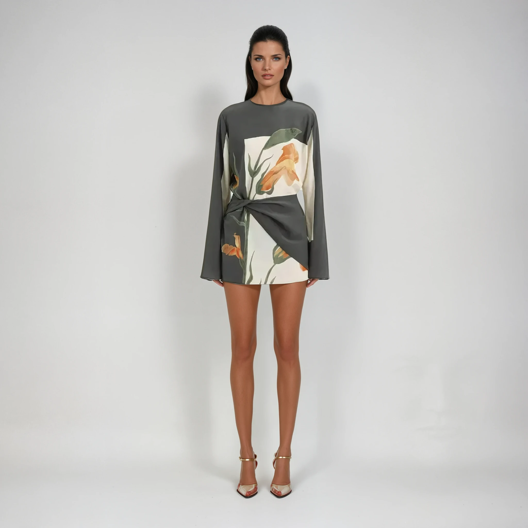 Ariella | Women’s Long Sleeve Floral Print Mini Dress