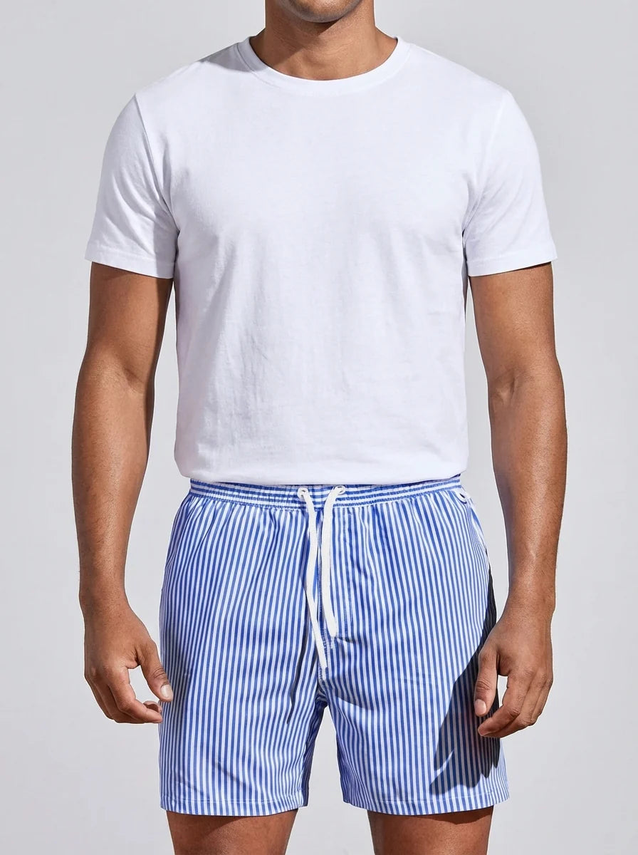 Arlo | Men’s Tapered Hem Striped Swim Shorts