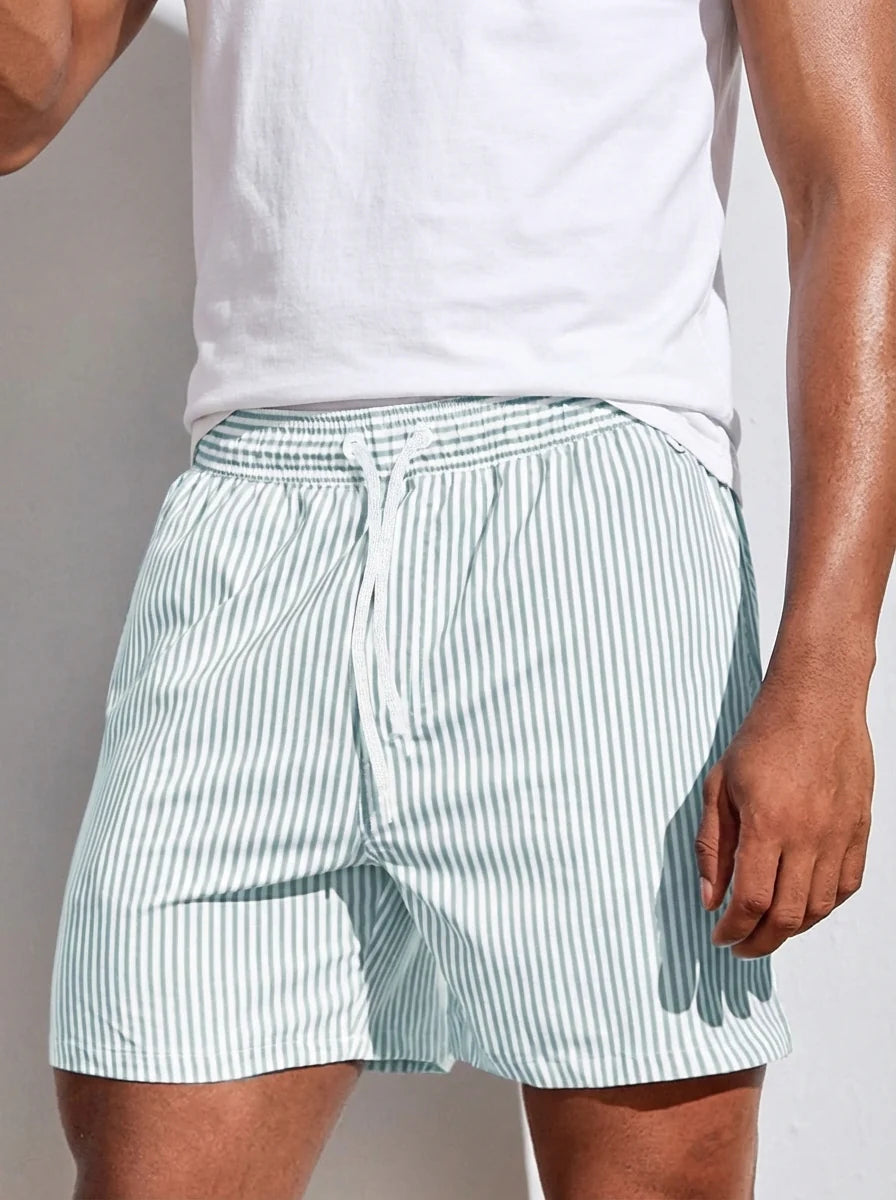 Arlo | Men’s Tapered Hem Striped Swim Shorts
