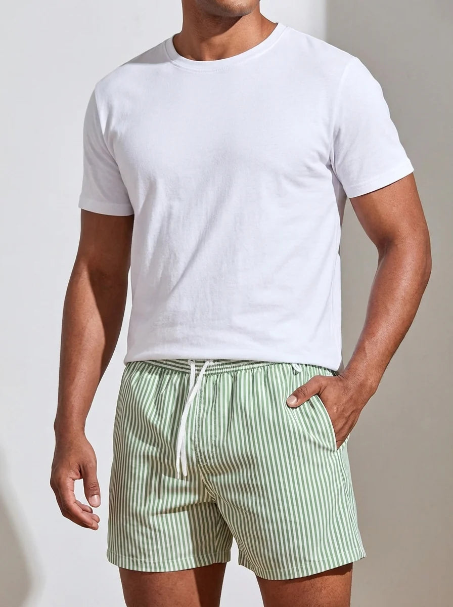 Arlo | Men’s Tapered Hem Striped Swim Shorts