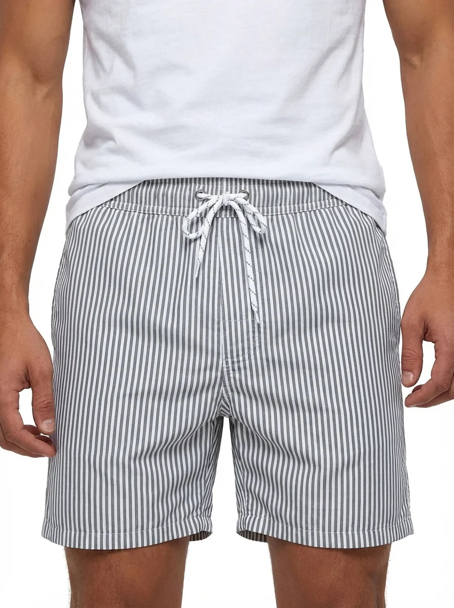 Arlo | Men’s Tapered Hem Striped Swim Shorts