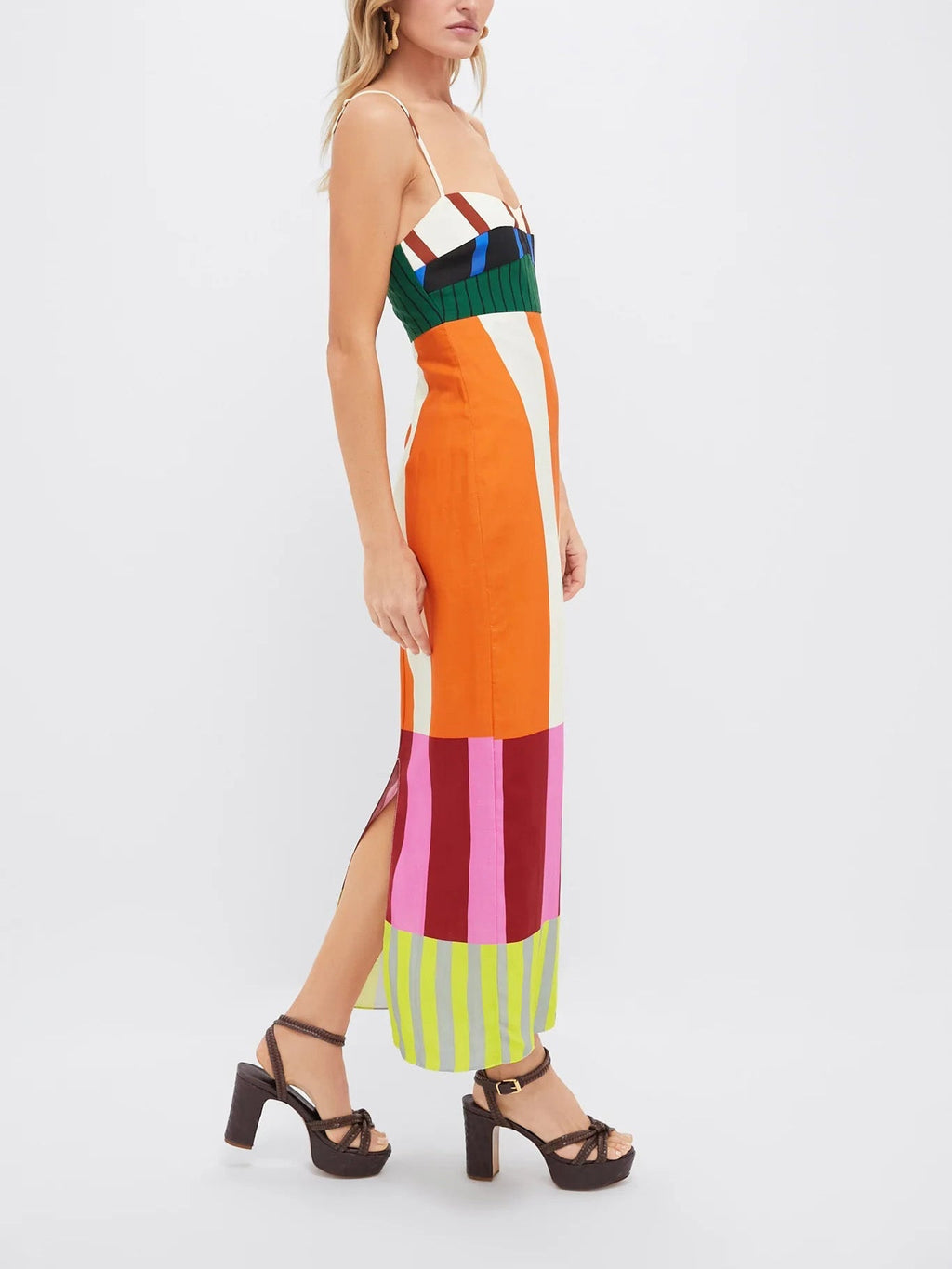 Ashanti | Women’s Sleeveless Vertical Stripe Maxi Dress