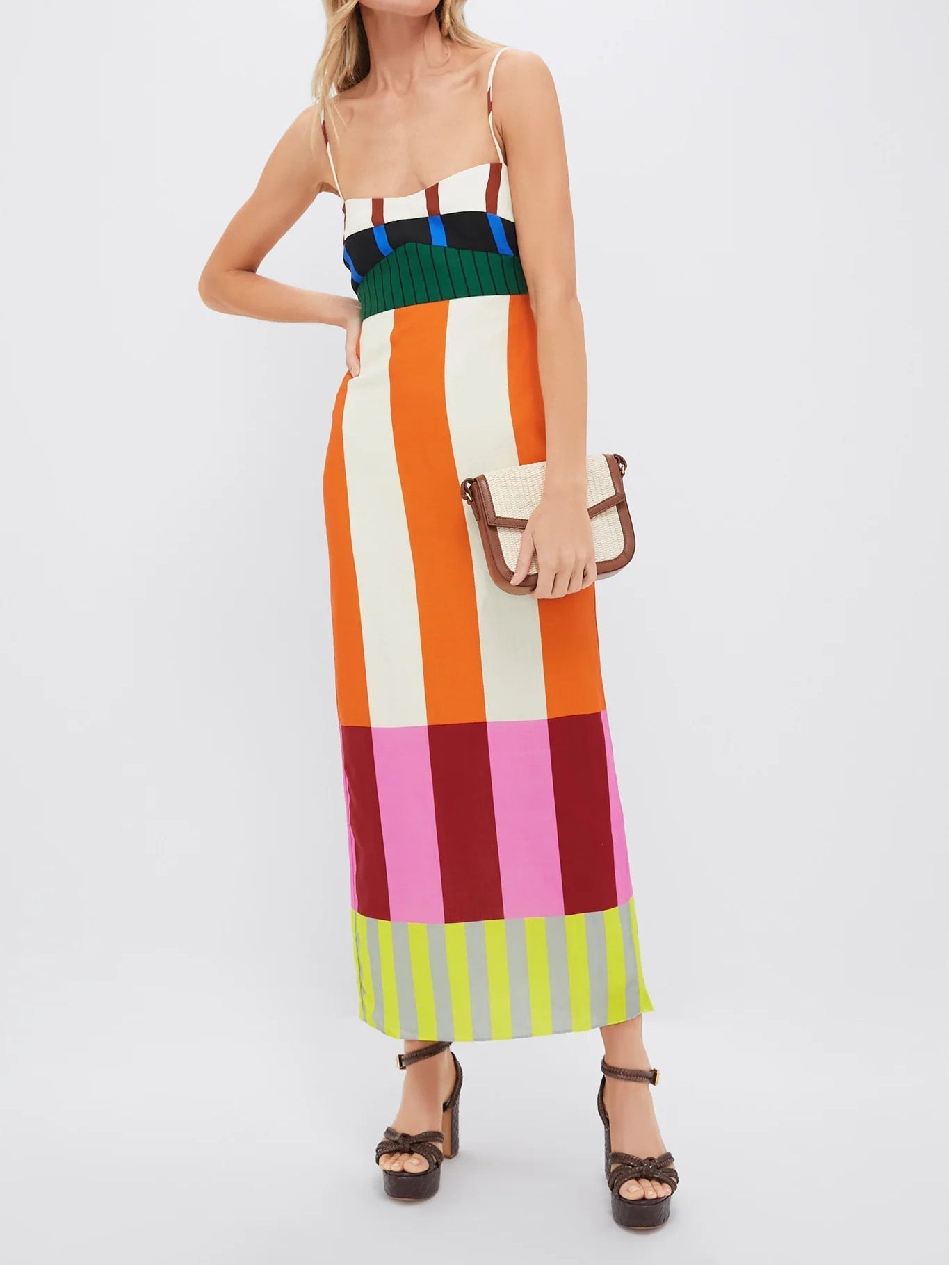 Ashanti | Women’s Sleeveless Vertical Stripe Maxi Dress